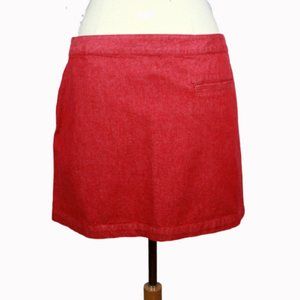A.P.C. Red Denim Mini Skirt NWT L